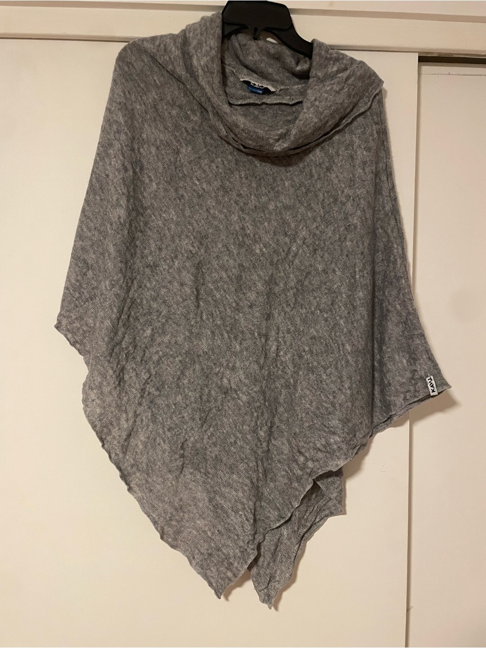 Kavu Cozy Gray Women's Poncho Sweater - Lightweight Cowl Neck
